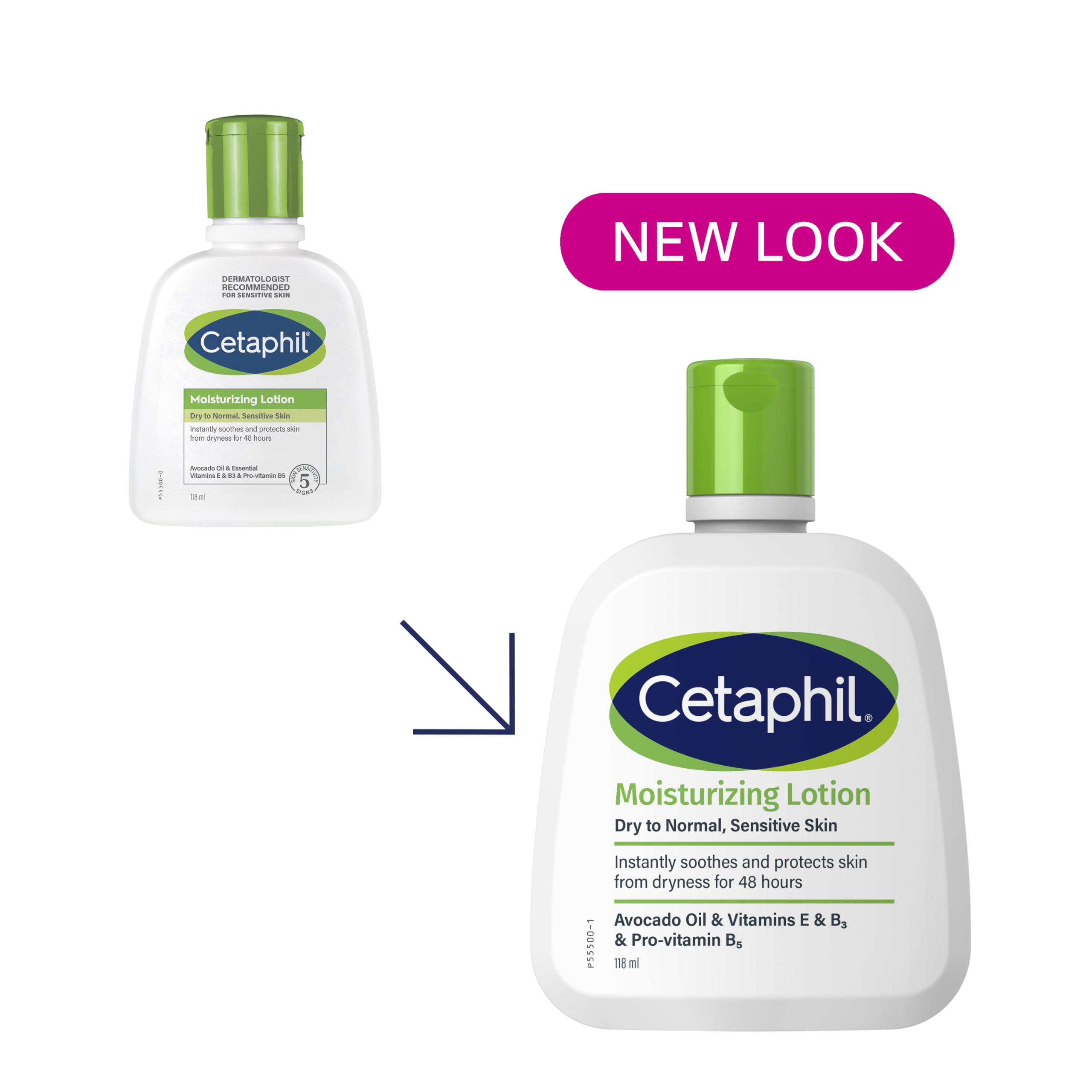 Cetaphil Moisturising Lotion 118ml with Cap, Lightweight Fast-Absorbing Daily Lotion for Normal to Dry Sensitive Skin, Non-Greasy Face & Body Hydration, Travel-Size Everyday Moisturiser