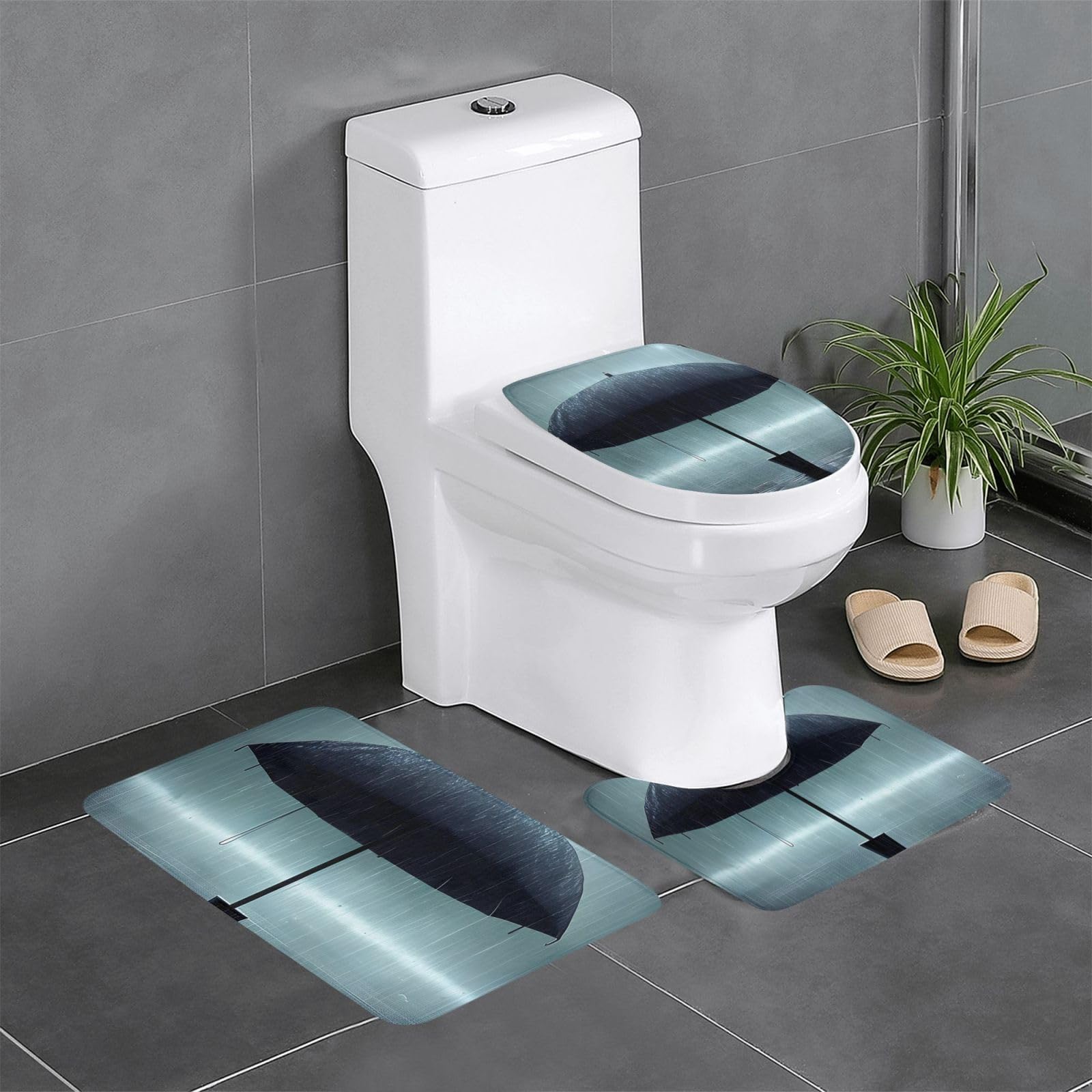 Tapis de salle de bain antidérapant parapluie : l'élégance durable pour vos sols
