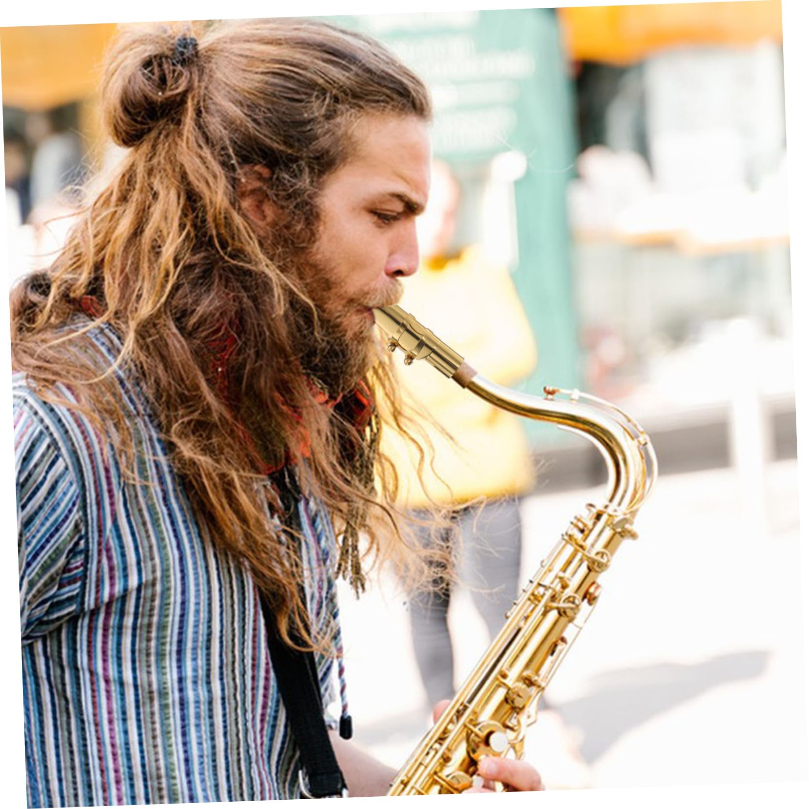 Alto Saxophon Mundstück Metall Robust Langlebig Glatte Oberfläche Leicht Tragbar Zubehör für Musikinstrumente