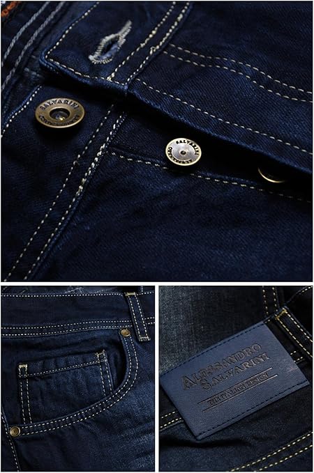 A. Salvarini Designer heren jeans broek basic jeanbroek recht been comfort fit