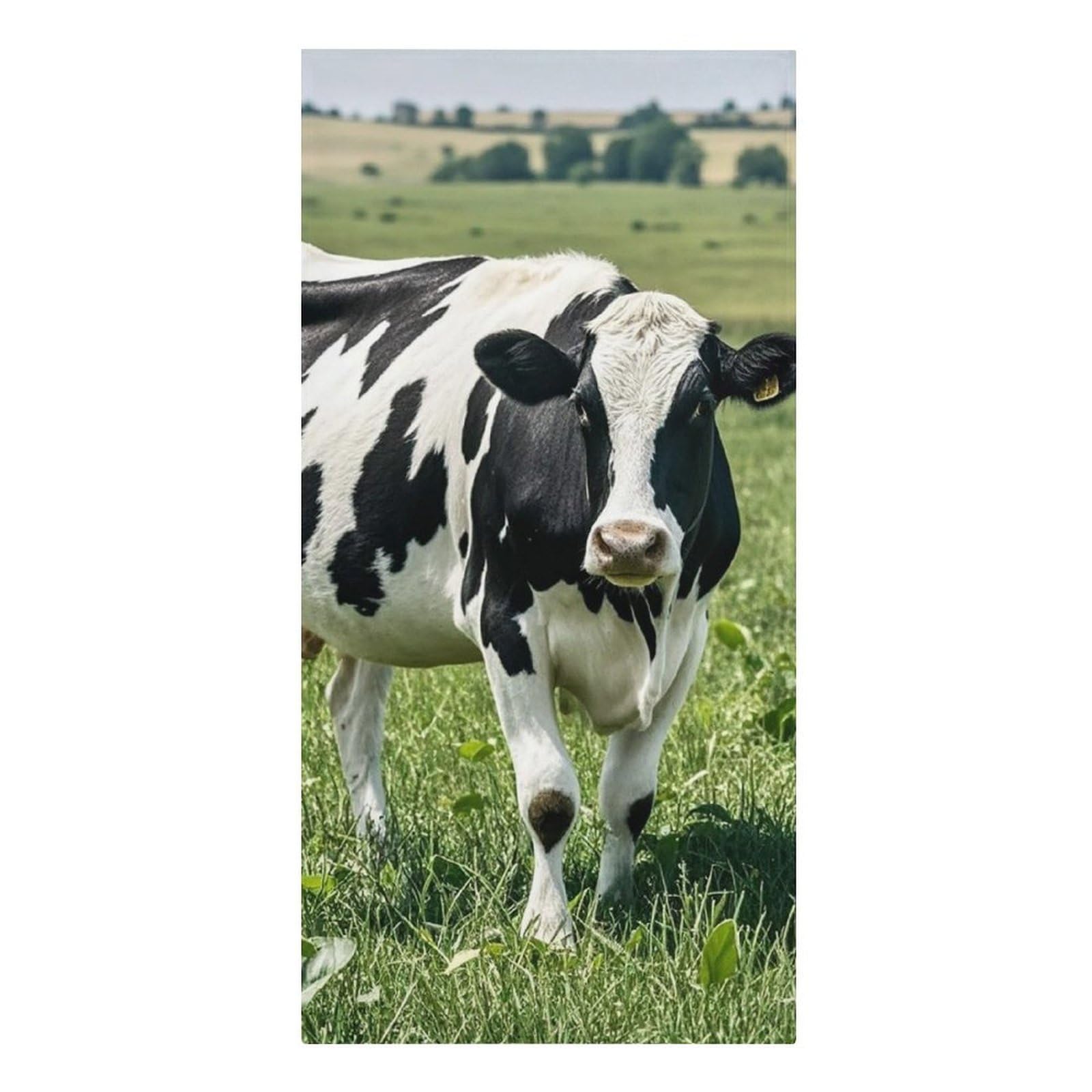 QMNLKH Cartoon Milk Cow Beach Towel for Women, Large Microfiber Pool Towel for Men, Absorbent Swim Towels for Home, Lightweight Bath Towels for Camping, Yoga, 30.3"x61.4"