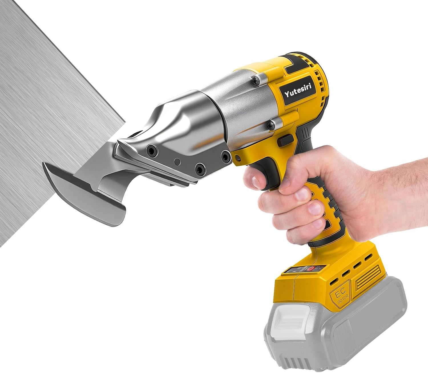 Cordless Sheet Metal Shear Compatible with Dewalt 20V Battery, Brushless Electric Metal Cutting Shears,360 Degree Pivoting Head,133 Ft-Lbs Torque for Cutting Iron(Tool Only)