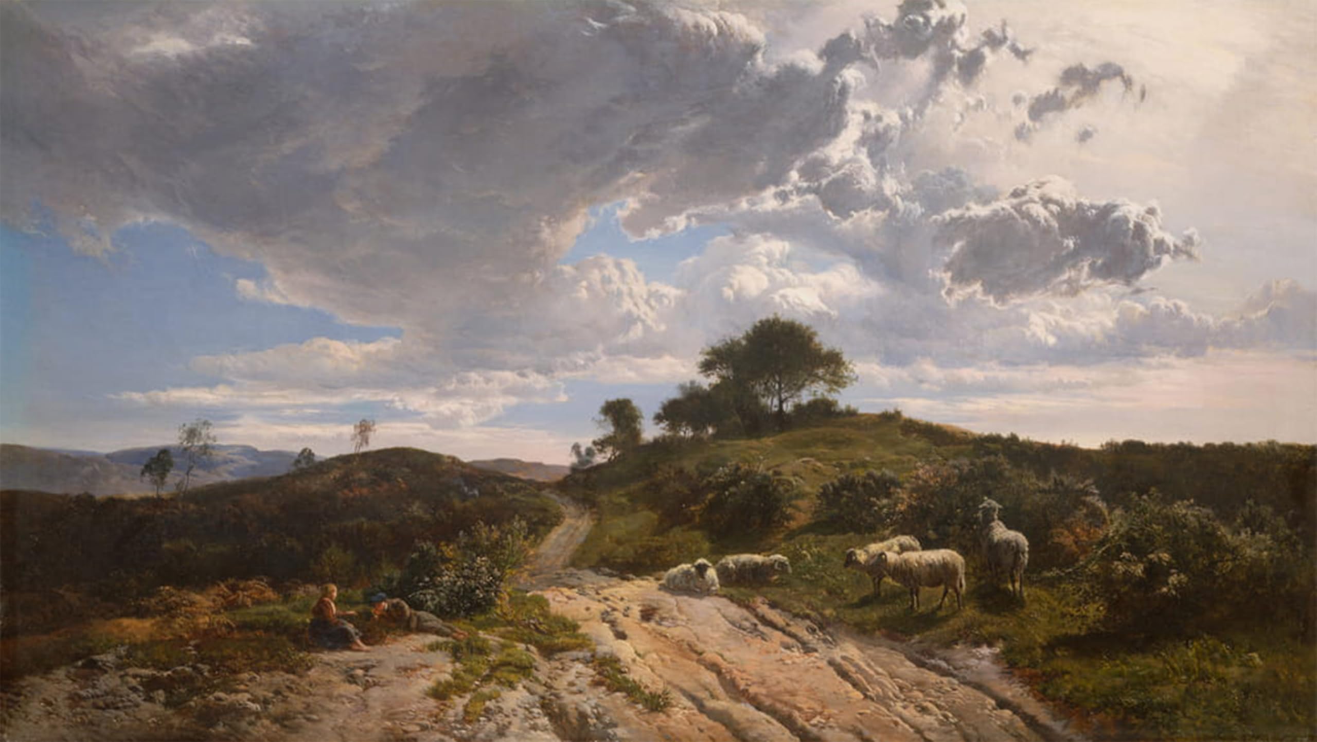ARTXLXXBN Famous Print Painting Colorful Art Print Pleasant Pasturage by Sidney Richard Percy Canvas Art Decorations for Home Decor 60x90cm