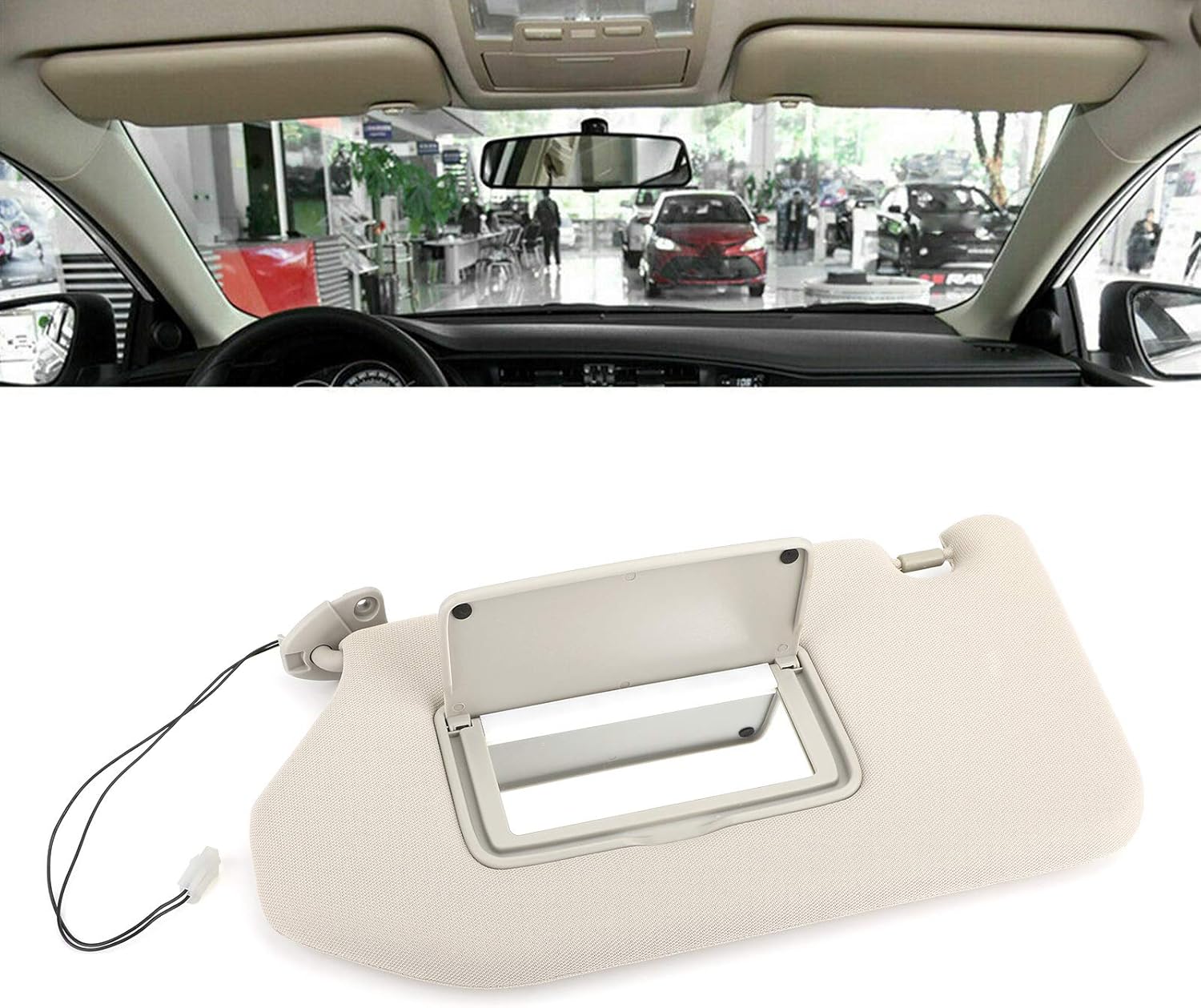 Artudatech Left Driver Sun Visor for 2013-2018 Pathfinder 2014-17 Infiniti QX60 W/Lamp