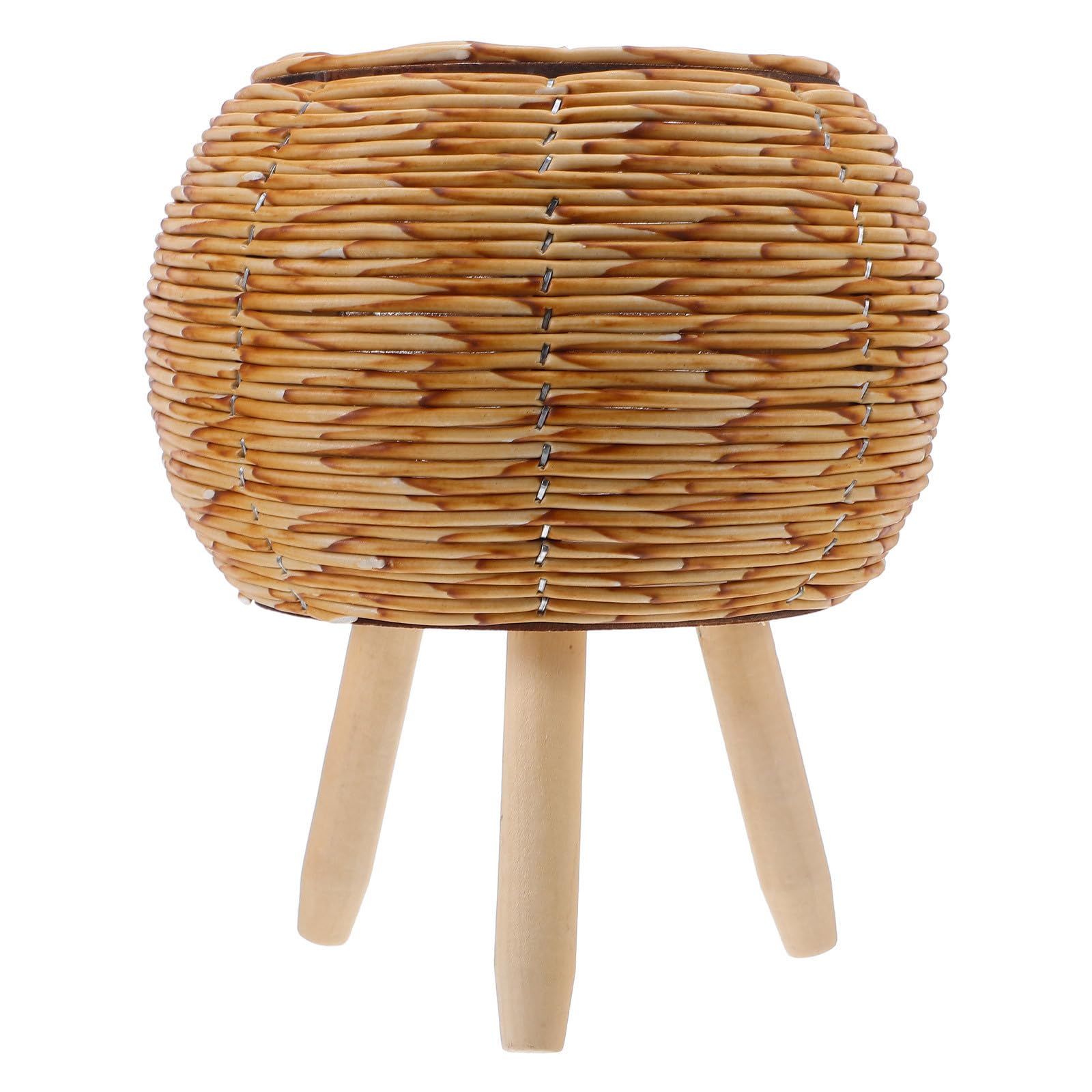 Jardinera tejida con soporte de madera tripode maceta de suelo salon