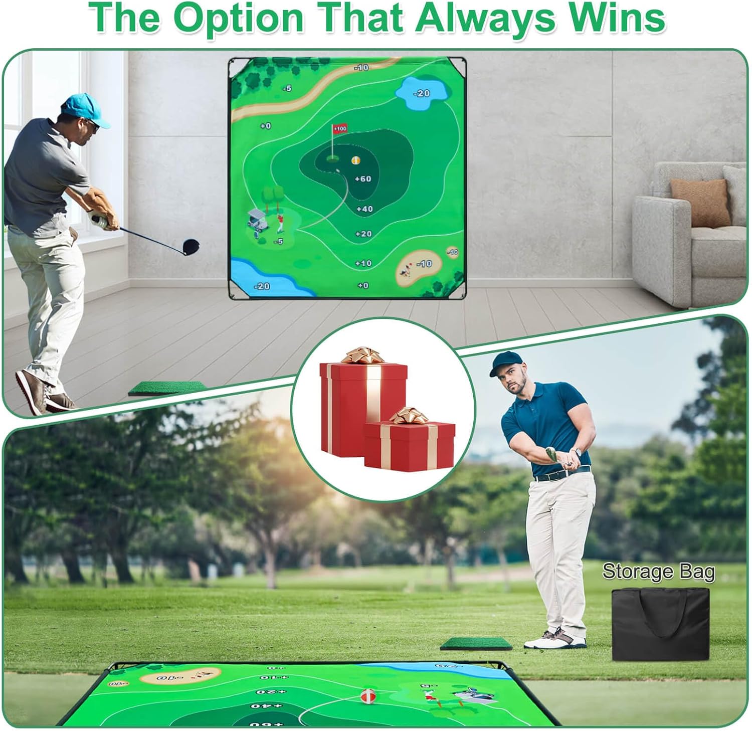 Golf Chipping Game Set, 71"x71" Portable Sticky Golf Game for Chipping Practice with Sticky Balls & Storage Bag for Indoor Outdoor