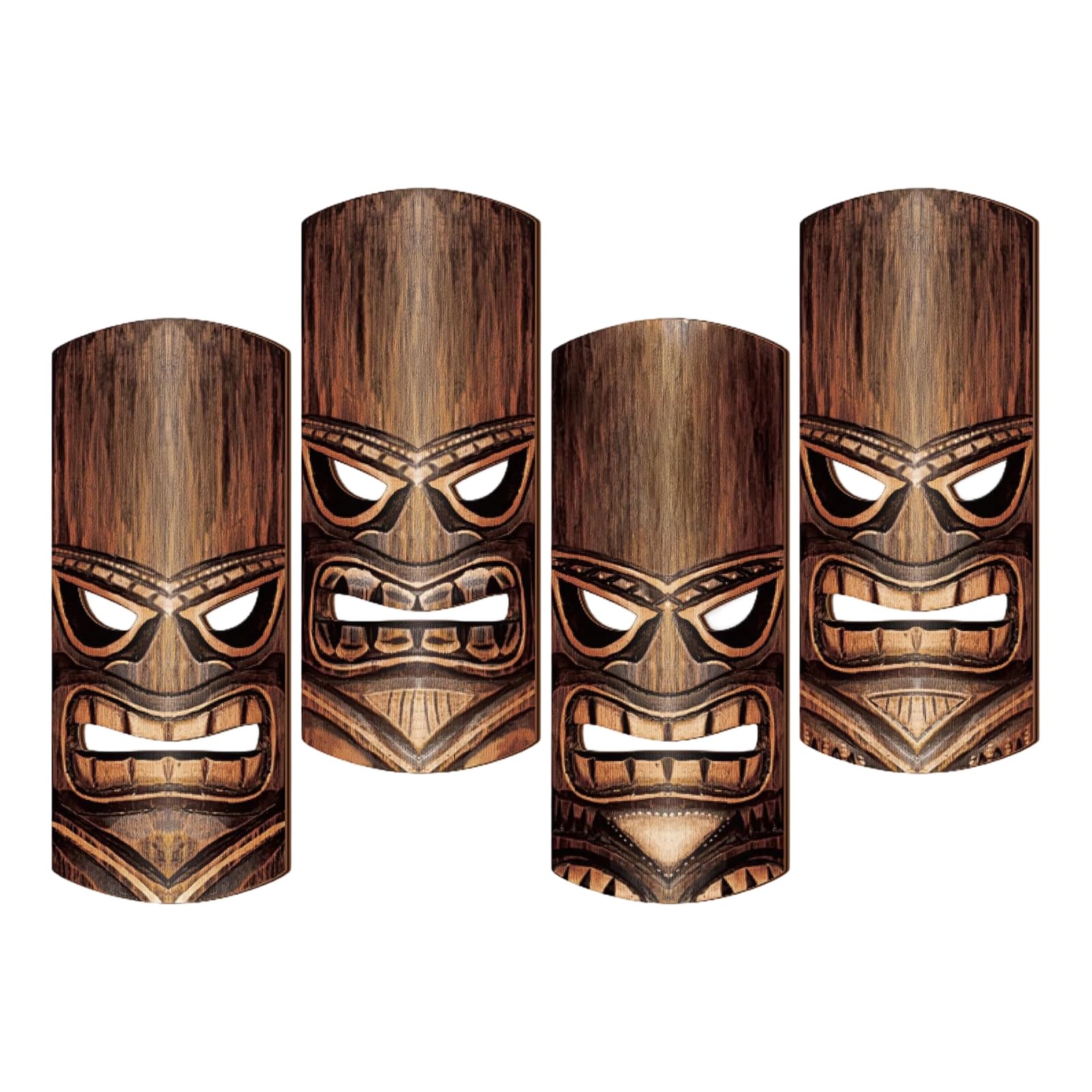 Of 4 Traditional Handcrafted Wooden Hanging Decors Hanging Pendants Suitable for Hawaiian Themed Room Hawaiian Party Decorations