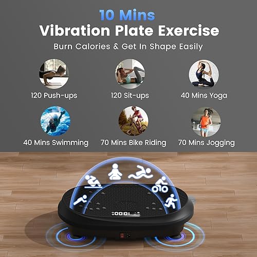 Miniatura 4 de Máquina de ejercicios con placa de vibración, plataforma de fitness vibrante para drenaje linfático, equipo de entrenamiento de agitador de cuerpo