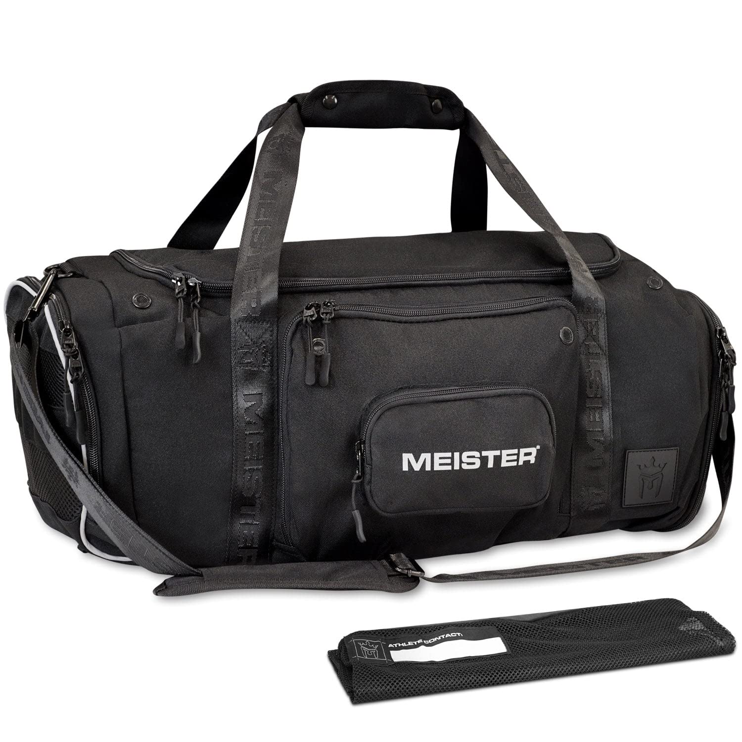 Meister Brawler Gym Bag for Fighters w/Zip-Out Wash Bag & Shoe Locker