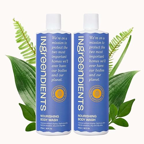 Ingreendients Gel de baño natural con ingredientes orgánicos, hidratante para pieles secas y sensibles, vegano, libre de crueldad, sin sulfatos y