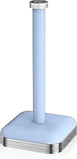 Swan SWKA1040BLN Retro Kitchen Roll Holder with Steel Weighted Base, 32cm, Blue