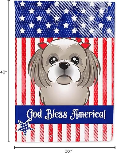 Vista 43 de Caroline's Treasures BB2171GF American Flag and Border Collie Garden Flag Mailbox Flag Decorative Yard Flag Banner Outside Patio Artwork Yard Flower