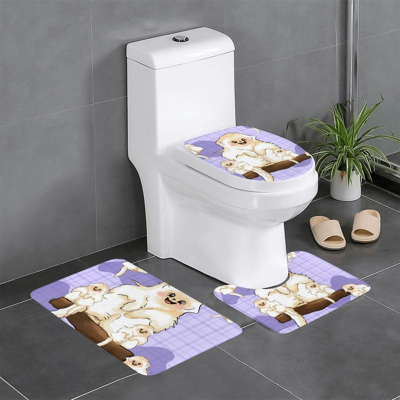 Tapis de bain motif singe doré anti-glisse qui sèche vite pour éviter les chutes