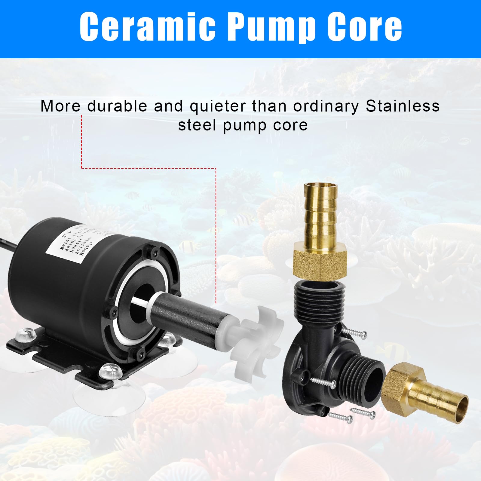 Pompe à Eau Submersible 19W, DC 12V, Pompe à Eau Ultra Silencieuse, 800 L/H, Pompe de Bassin Submersible, Métal, Classique, pour Bassin, Fontaine de Jardin, Aquarium