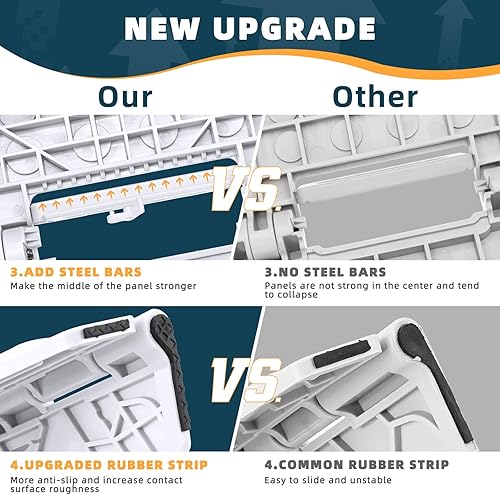 Miniatura 144 de Taburete plegable resistente de alta calidad de 13 pulgadas de altura para adultos, taburete de cocina, jardín, baño, color blanco Blanco,Bicolor