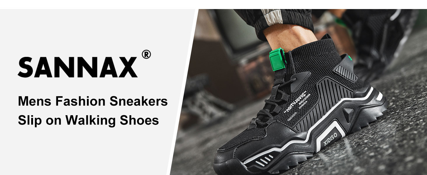 Amazon.com | SANNAX Fashion Shoes for Mens High Top Casual Walking