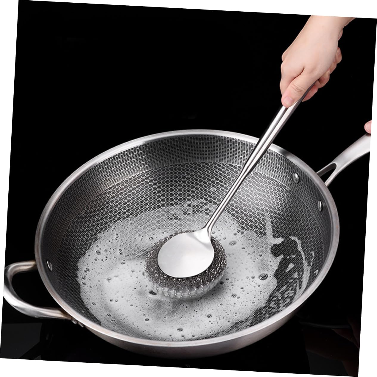 Amosfun 4 Piezas De Acero Inoxidable Cepillo De Limpieza Cepillo De Limpieza Cubiertos Utensilios para Servir Cepillo De Plato para Cocina Fregador De Platos Cepillo para Limpiar Platos
