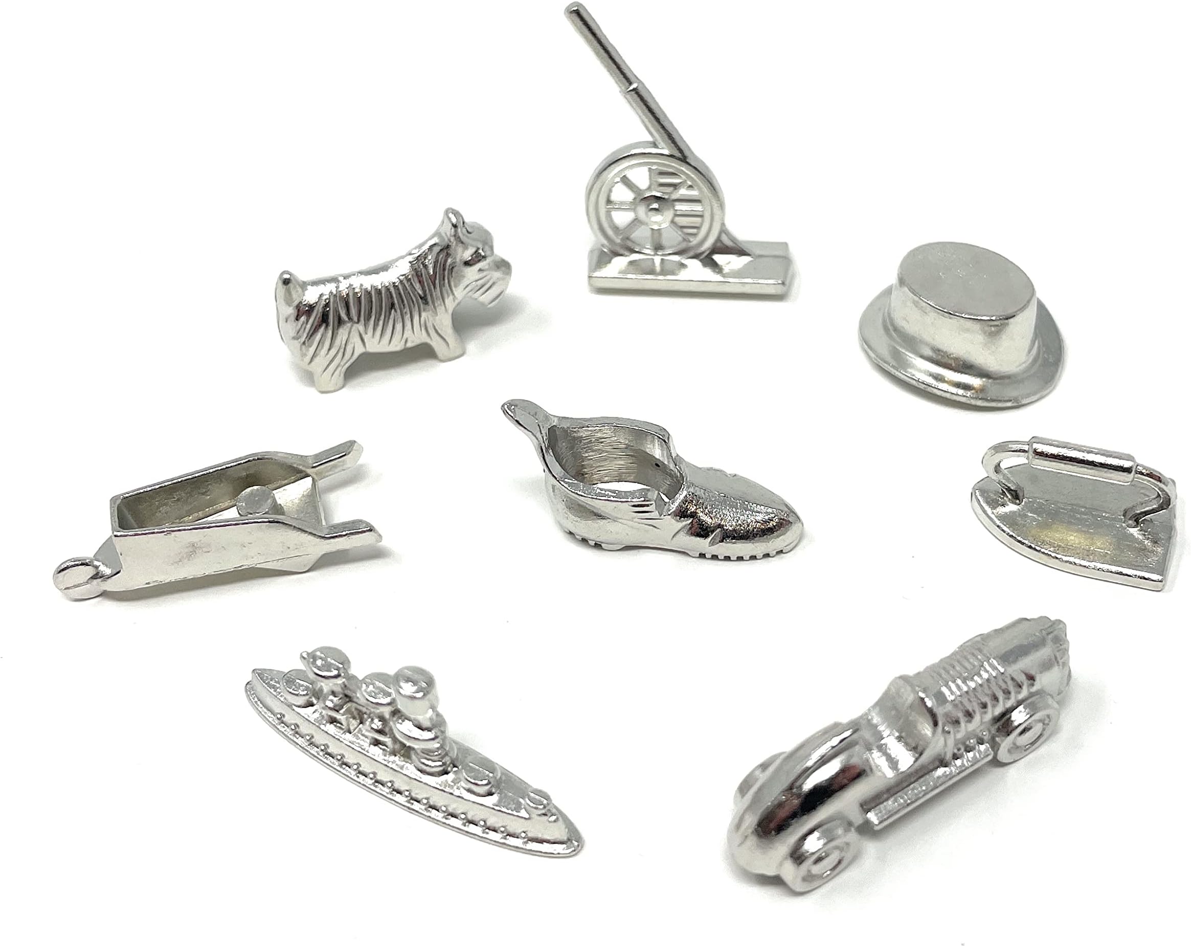 Valchemist Replacement Metal Game Pieces for Monopoly Pieces Set of 8 Tokens