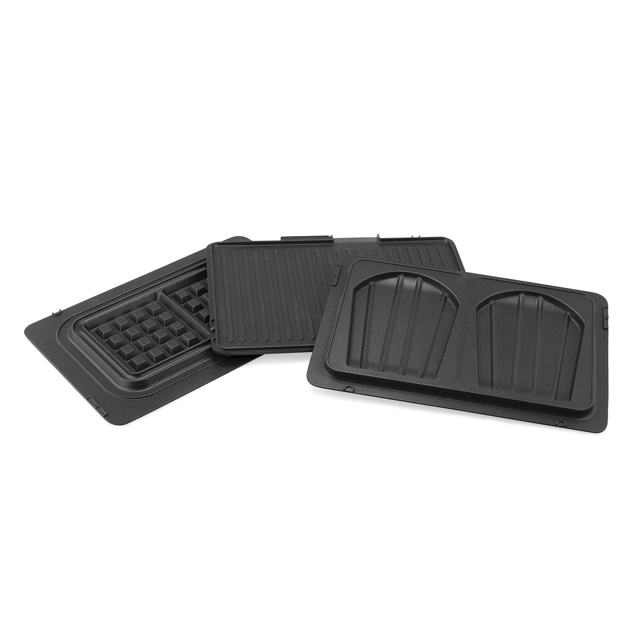 Princess Multi-Grill 4-in-1, Kontaktgrill - Tischgrill - Sandwich Maker und Waffeleisen, Aus rostfreiem Stahl, 1500 Watt Leistung, inklusive 3 Plattensätze, 180° aufklappbar, Schwarz/Silber, 112536