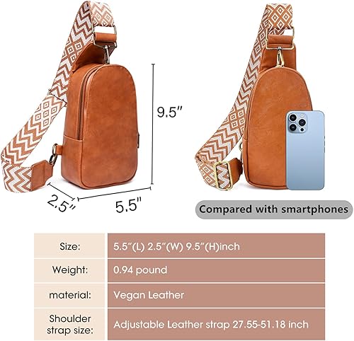 Vista 2 de KlaOYer Bandoleras de cuero para mujer, bandolera pequeña, riñonera con correa de guitarra para Gril Lady