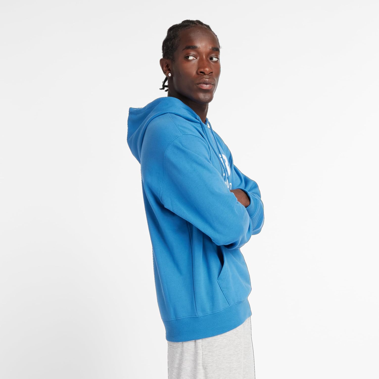 New Balance mens Nb Essentials Stacked Logo Pullover Hoodie - Image 3