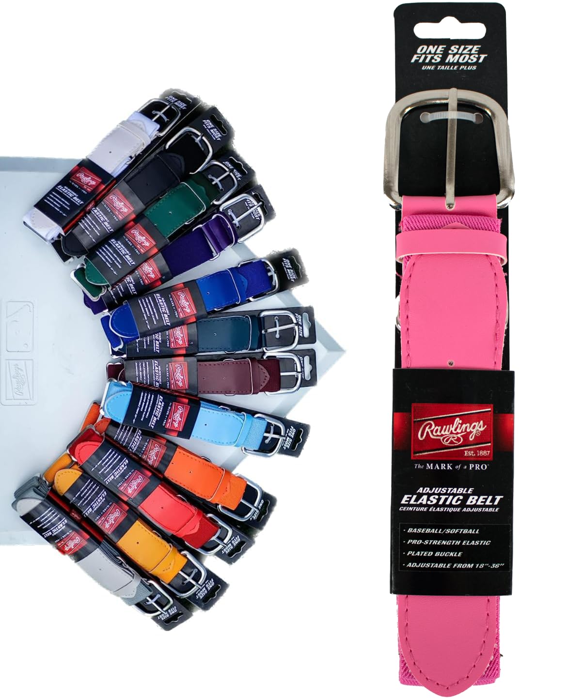 Rawlings | Elastic Game Day Belt | Baseball/Softball | Adult/Youth | Multiple Colors