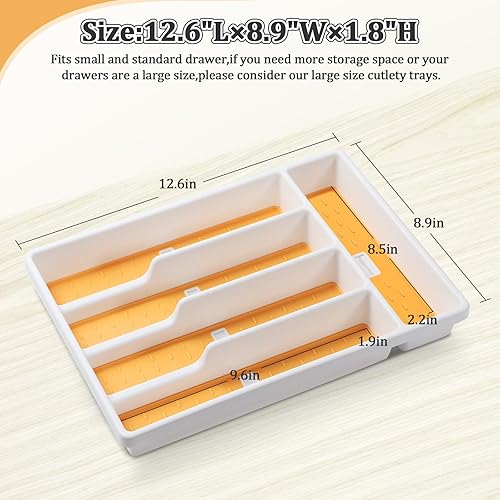 Miniatura 4 de Organizador de cubiertos con iconos de cubiertos, bandeja de cubiertos para cajón de cocina, cubiertos de plástico, organizador de cajones de