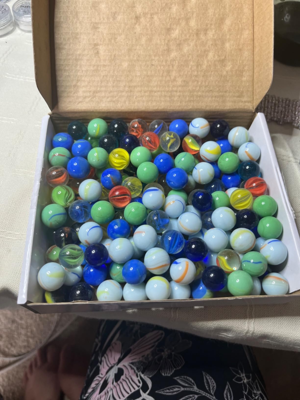 100 Stück Glasmurmeln 16mm Bunt - Murmelspiel Mit Einzigartigen Mustern Für Kinder, Deko & DIY