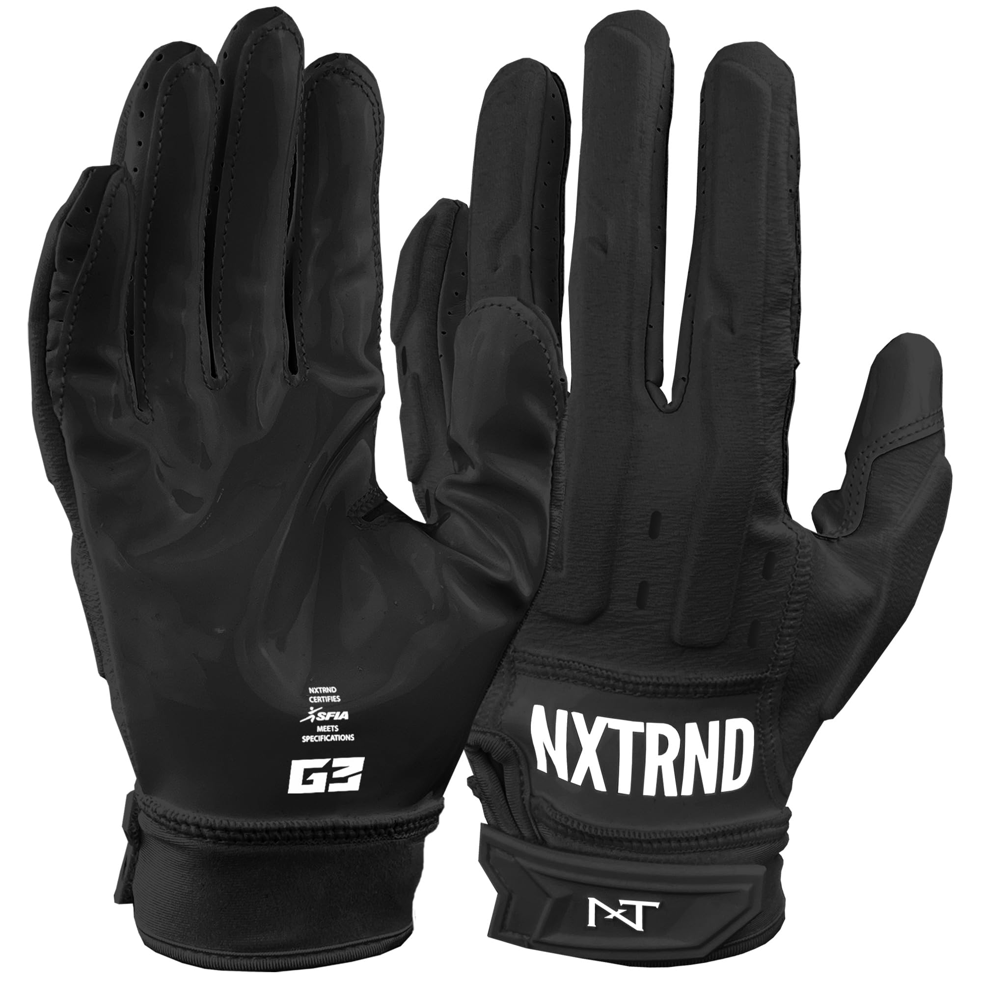 Nxtrnd G3 Pro Padded Football Gloves, Sticky Padded Receiver & Lineman Gloves