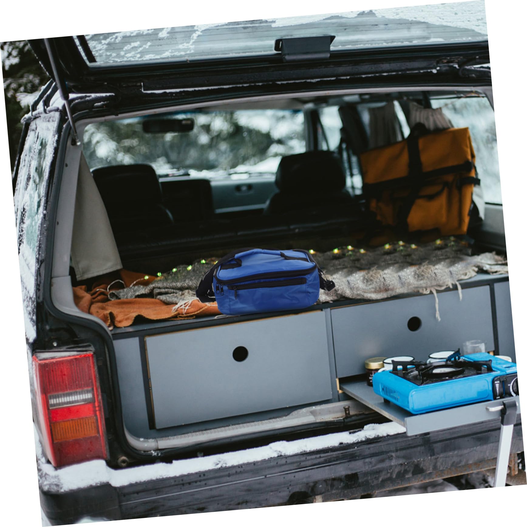 Auto Heiz Lunchpaket 12v Oxford Stoff Isolierte Speisenwärmertasche für Auto Outdoor Camping mit Schultergurt und Alufolie Innenfutter