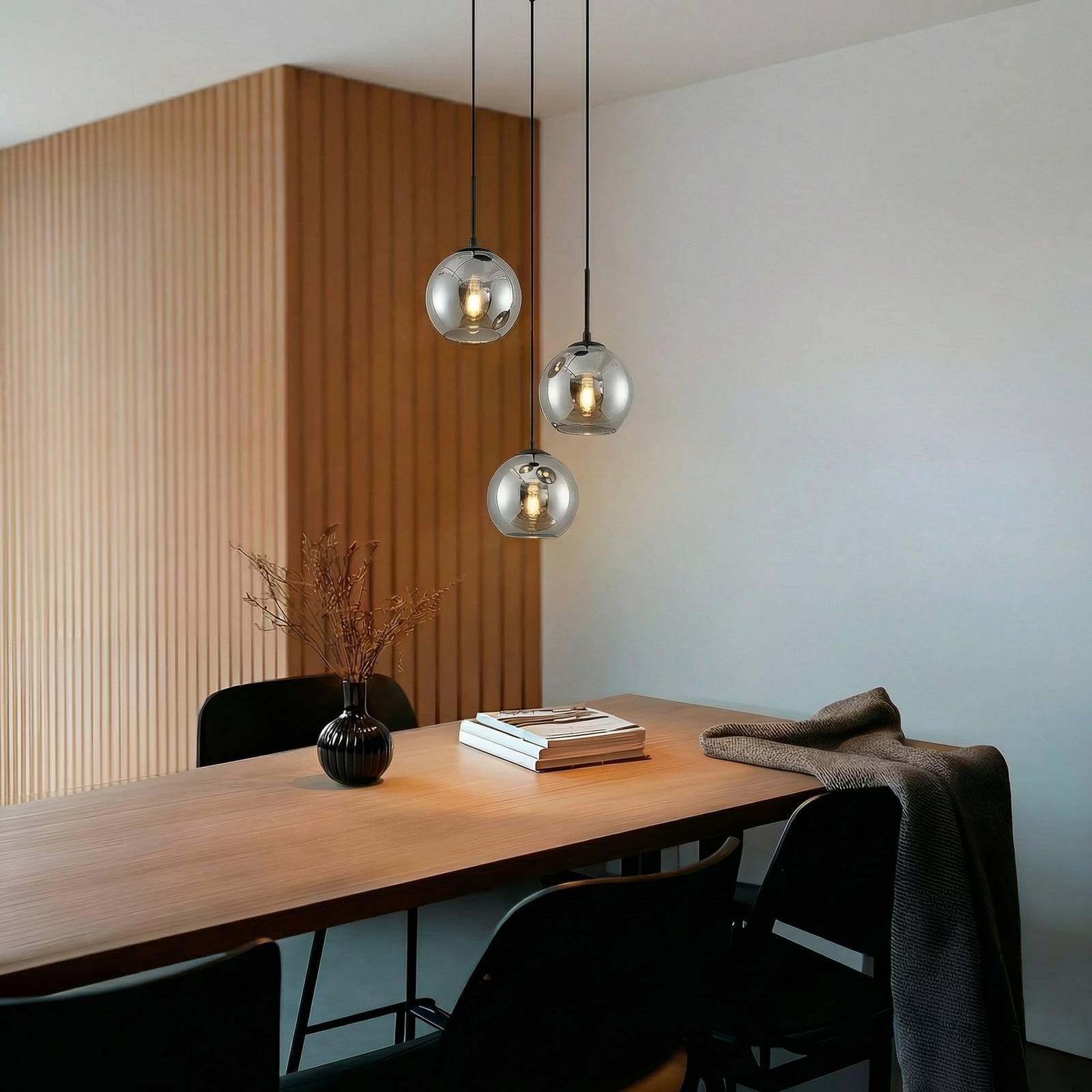 Lindby Lampada a sospensione dimmerabile (Moderno) colore Grigio, in Vetro ad es. Soggiorno & Sala da pranzo lampada soffitto plafoniera illuminazione