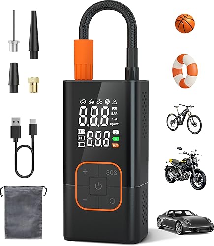 Compresor de aire portátil para inflador de neumáticos, bomba de aire de 150 PSI para neumáticos de automóvil, compresor de aire portátil con