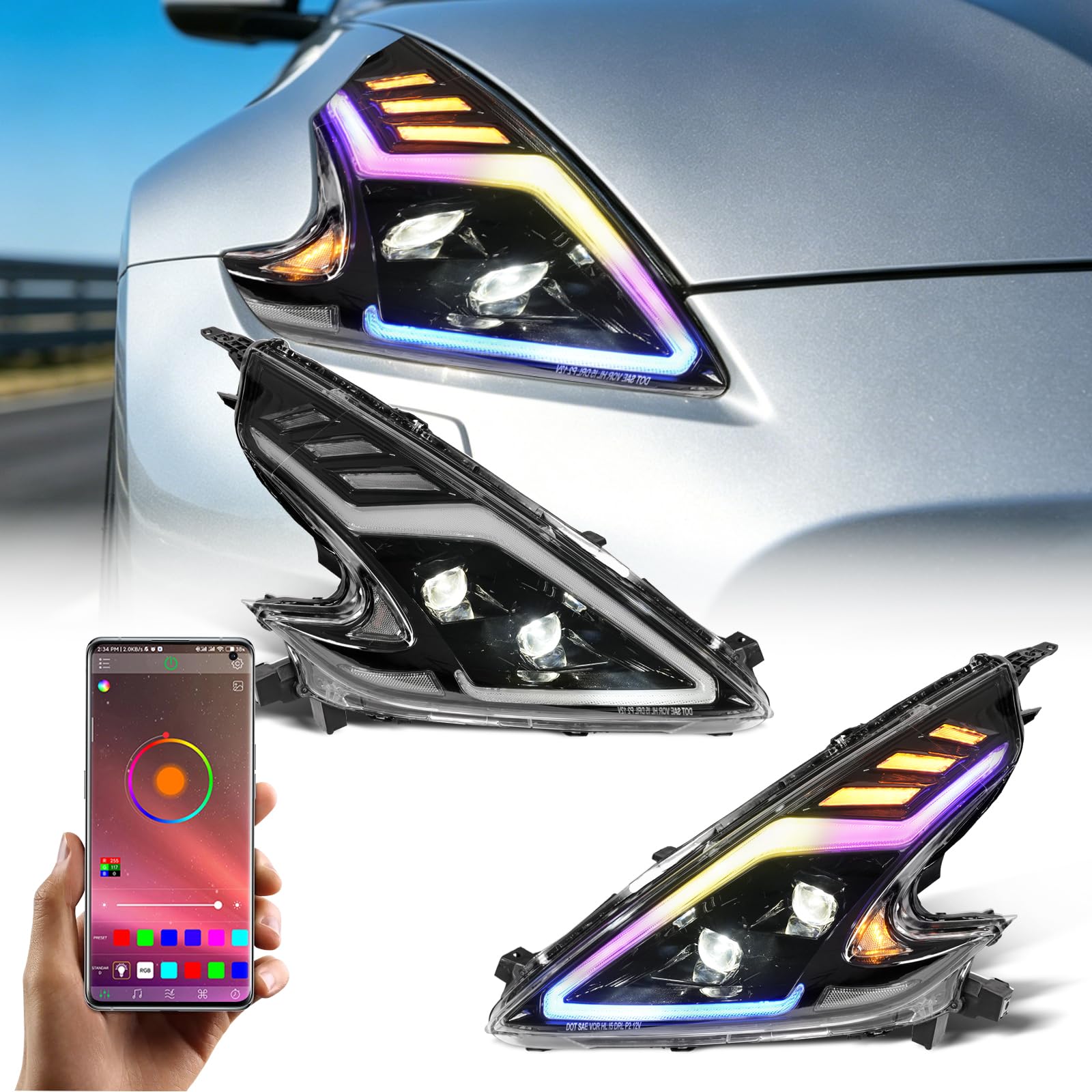 Amazon | CKCD日産 フェアレディZ 6代目 Z34 ヘッドライト370Z ヘッド