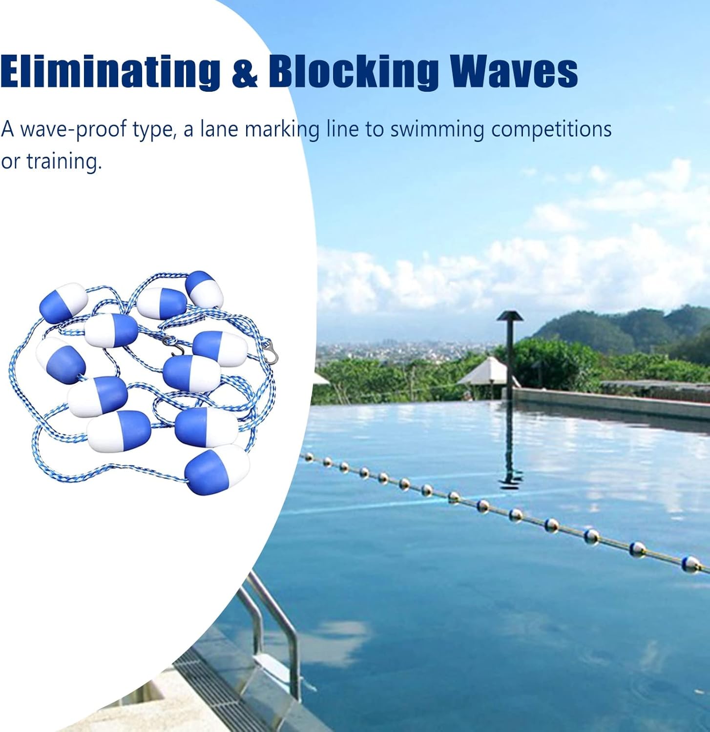 Swimming Pool Safety Divider Ro and Float Line, for Fishing Drift Anchors System, Adjustable Safety Floating Buoy Cord Accessories