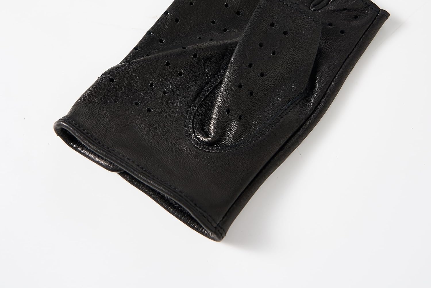 Driving Gloves for Women Leather Fingerless Unlined Lambskin Gloves - Image 7