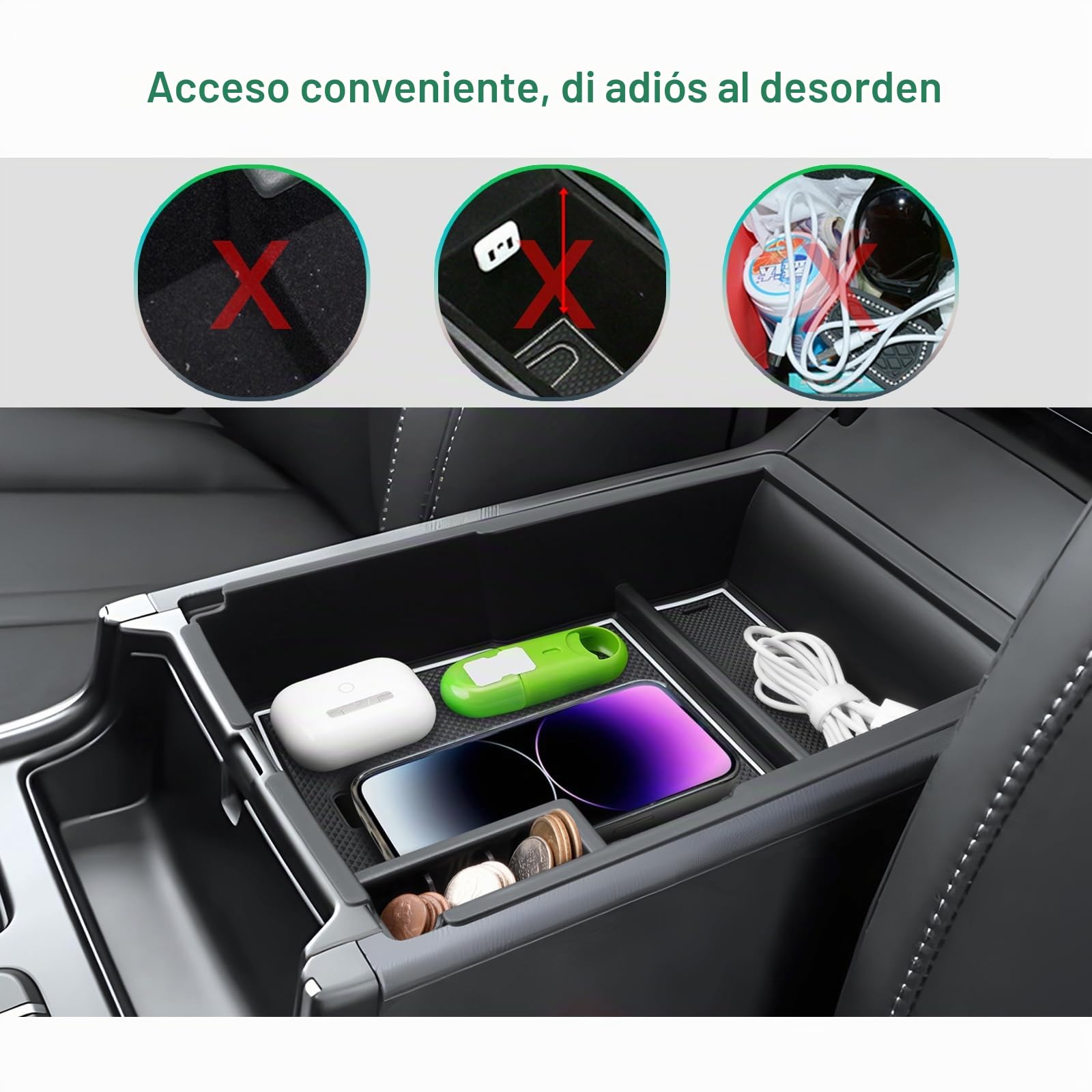 GAFAT [Nuevo Facelift 2024] Compatible con Kia Sorento MQ4 / Hybrid 2024 2025 2026 Consola Central Caja de Almacenamiento, Sorento MQ4 2024 Reposabrazos Organizador Bandejas, Sorento MQ4 Accesorios