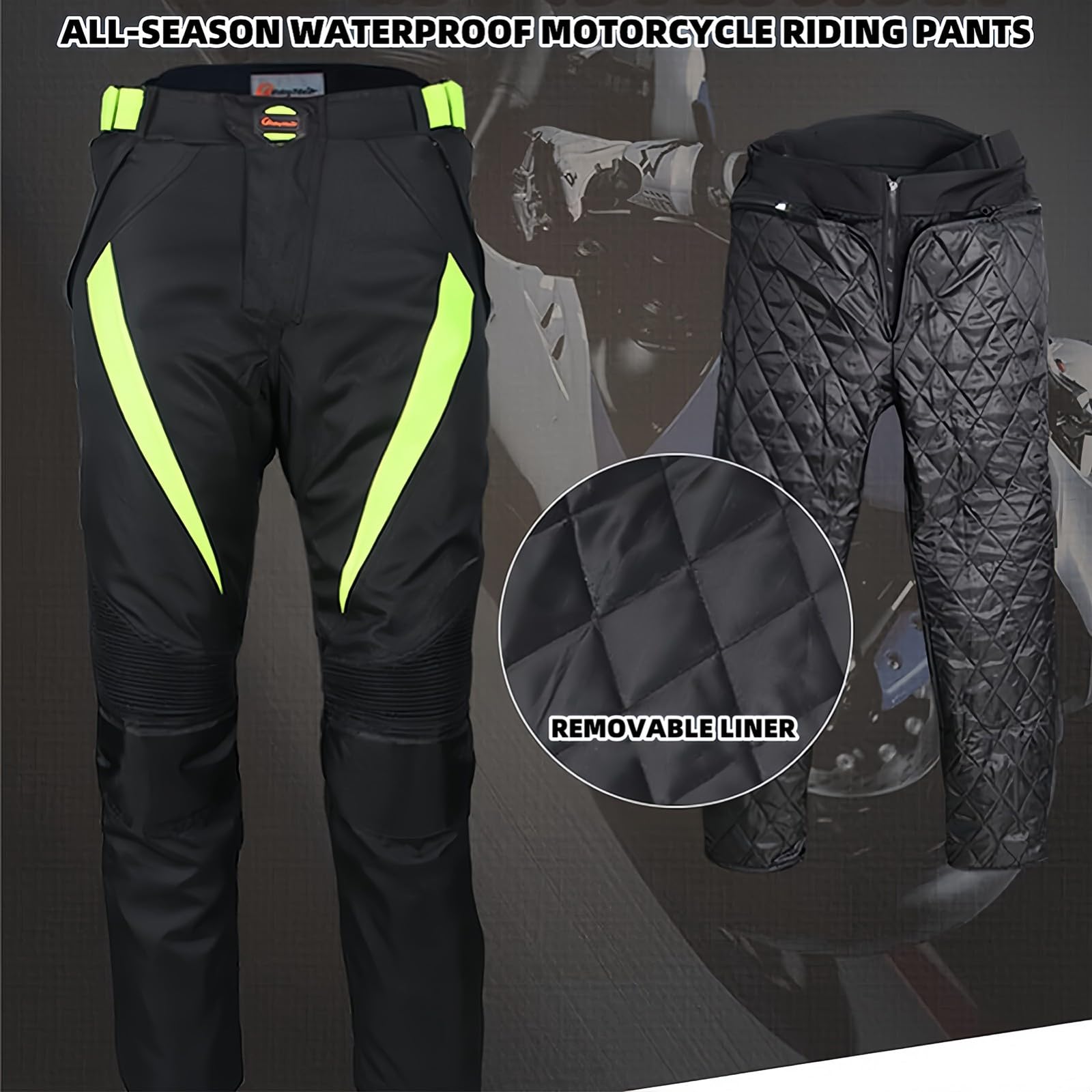 Traje De Motociclismo Chaqueta De Moto Conjunto De Pantalones Cuatro Estaciones E Invierno Impermeable, Trajes De Jersey Reflectantes para Montar En Moto para Hombres
