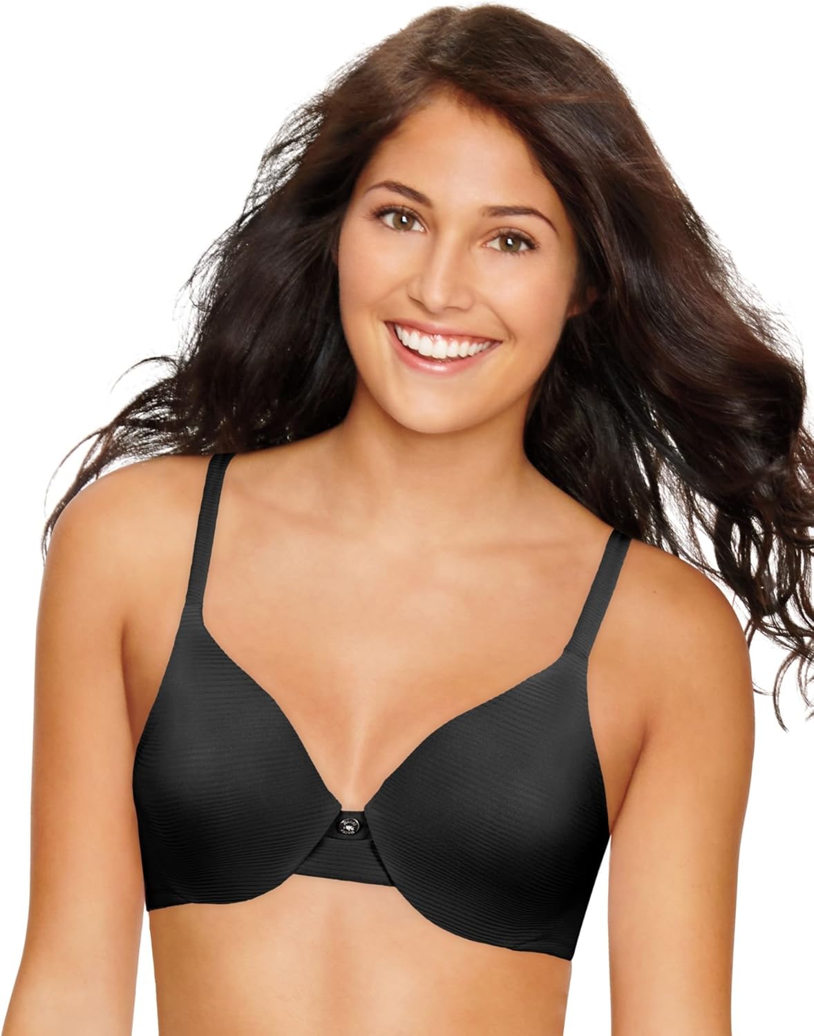 Hanes Women's Hanes Ultimate T-shirt Soft Foam Underwire Bra, -black stripe, 34DD