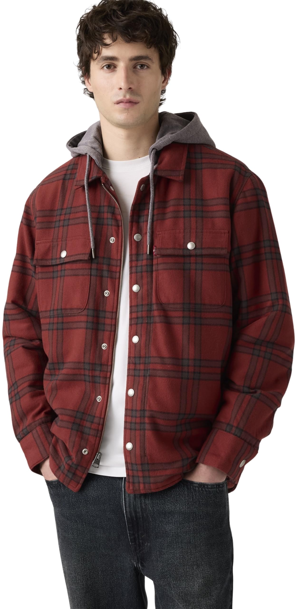 Levi's Hombre Cazadora Francisco Sherpa Flannel con cremallera, Standard Fit