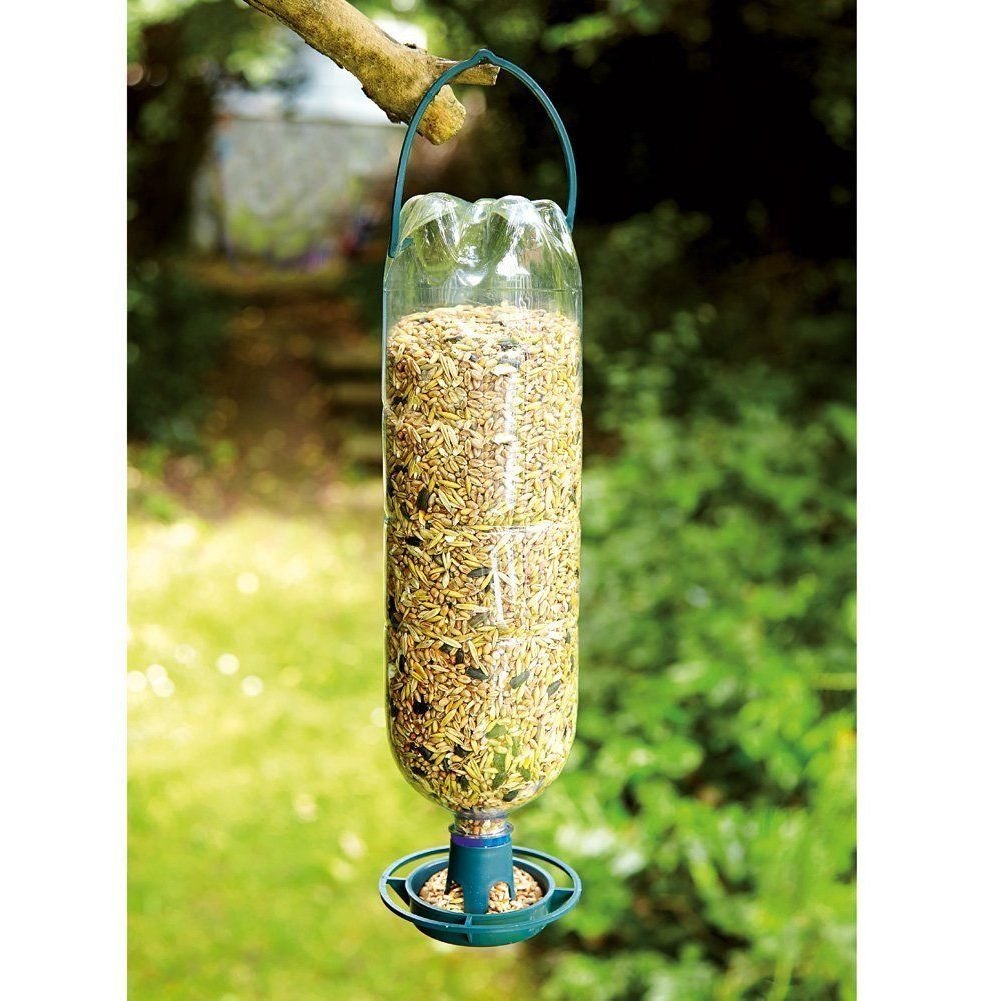 NEW 2 x BOTTLE TOP WILD BIRD FEEDER KIT PLASTIC BOTTLE INTO BIRD FEEDERS EASY