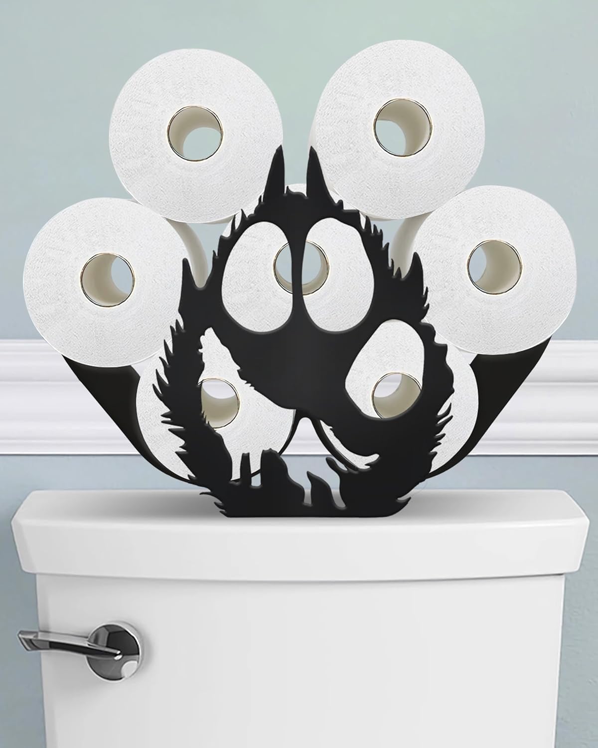 Dog Toilet Paper Holder Stand for Extra 8 Rolls, Funny Dwarf Decorative Free Standing Toilet Paper Storage, Farmhouse Bathroom Animal Decor Accessories Storage Cabinet