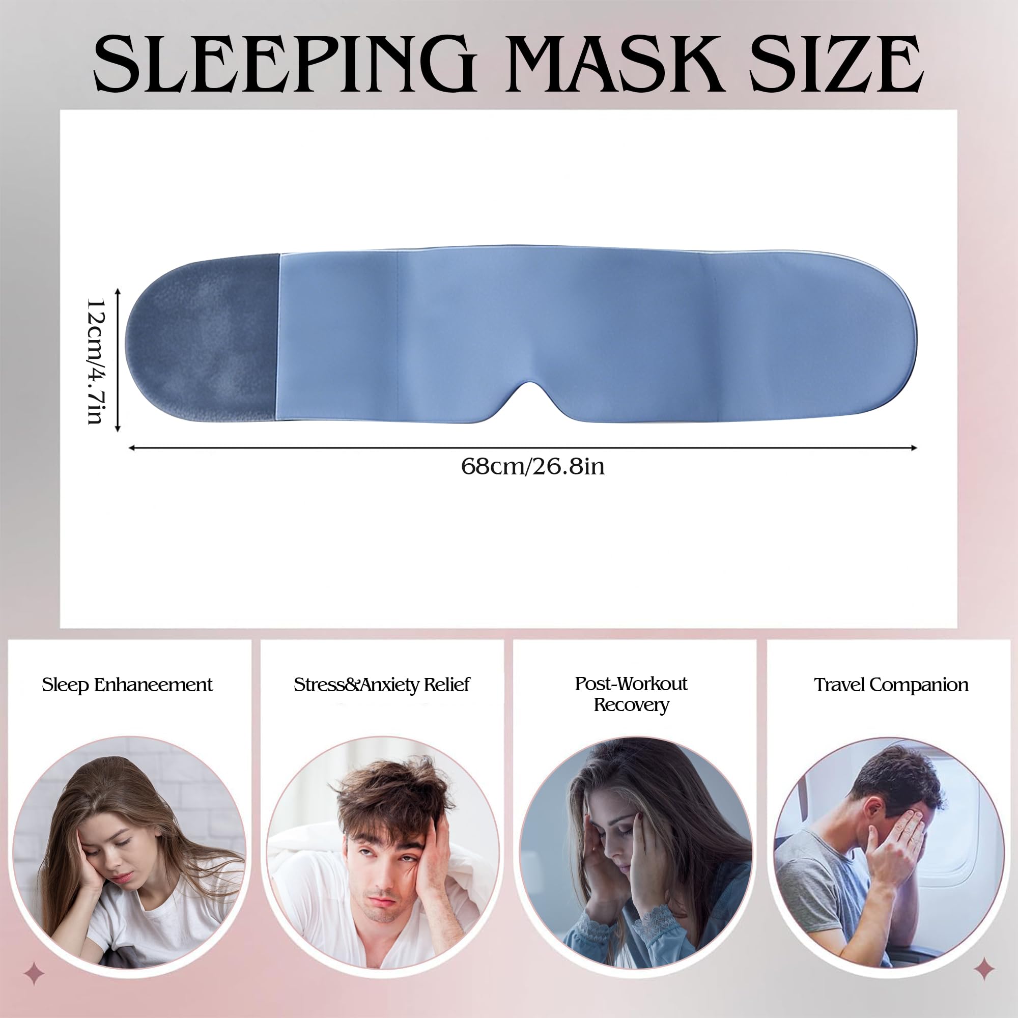 Weighted Sleep Mask for Side Sleepers, 100% Blackout Eye Mask for Sleeping with Adjustable Strap, Dual-Sided Cooling Silk & Warm Cotton Blindfold, Zero Pressure Eye Cover for Travel, Nap & Yoga — Amazon image 2