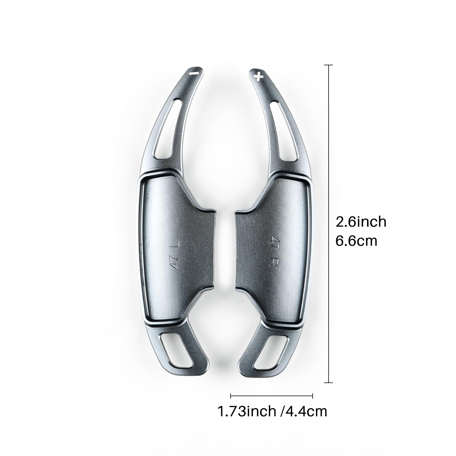 KUNGKIC Auto Schaltwippen Für Ford Mustang 2024 2025 2026 Aluminium Schaltpaddel Erweiterung Paddle Shifter Verlängerung Paddles Lenkrad 2 Stück (Grau)