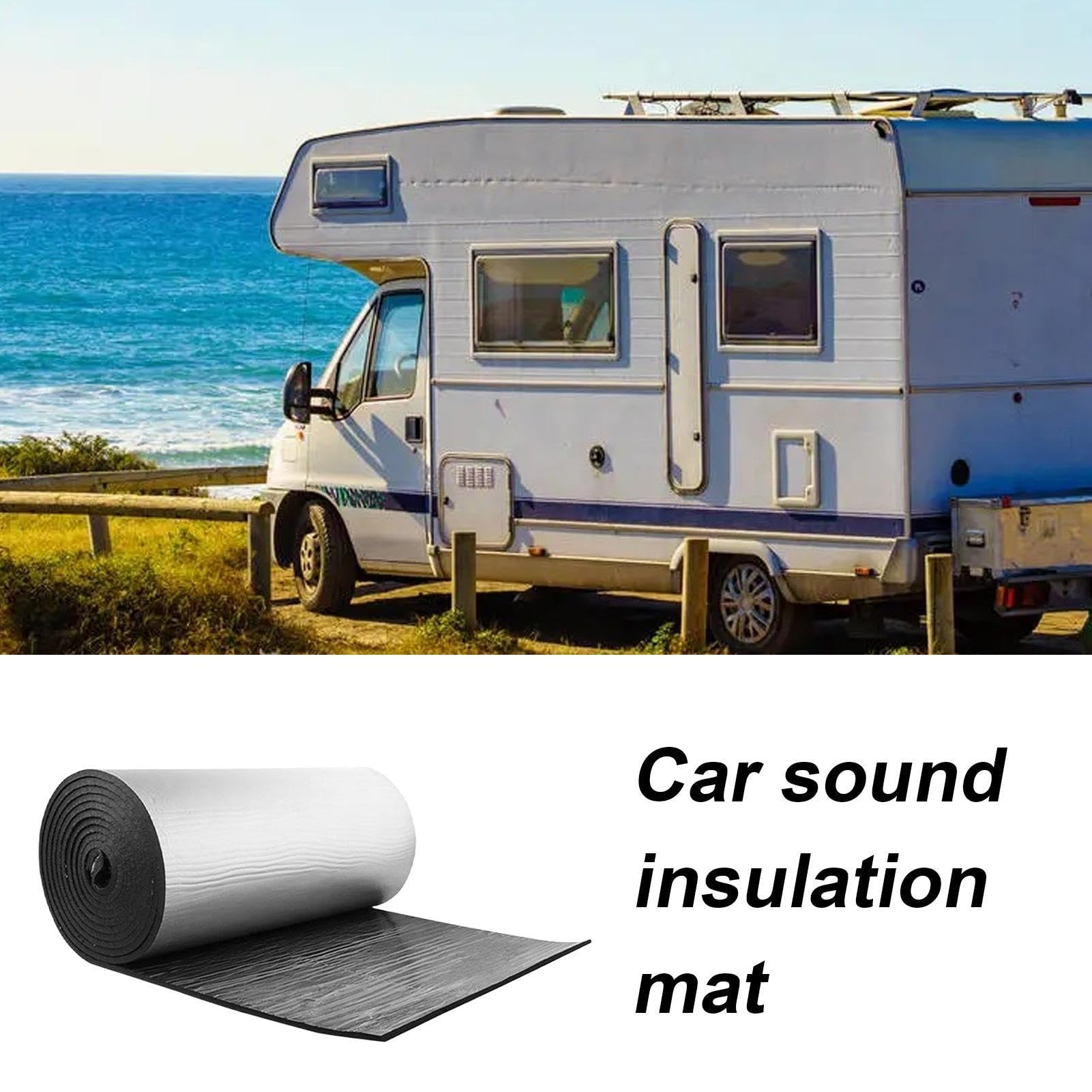 Auto-Sounddämmmatte 200x50cm selbstklebend, zuschneidbare Wärmeisolierung | Dämmmaterial für Wohnmobile geeignet für Türen, Dach, Haube, Kofferraum, Radkästen – ganzjährig