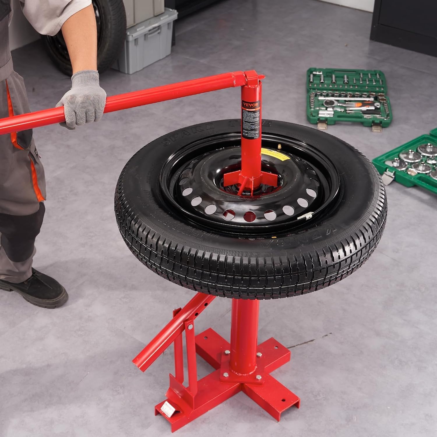 Manual Tire Changer, Portable Hand Bead Breaker Mounting Tool for 8"-16" Tires, Compatible with Car Truck Trailer, Tire Mounting Machine for Home Garage Small Auto Shop