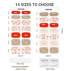 DUKASOU Semi Cured Gel Nail Strips, Flash Pink | 28 PCS Solid Color Gel Nail Strips Works with UV Light, Salon Quality Nails Stickers Full Nails Wraps