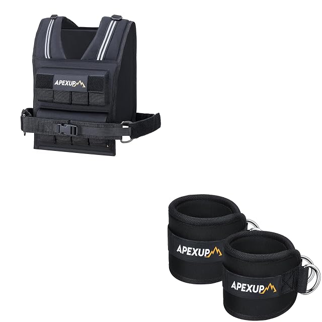 APEXUP Adjustable Weighted Vest 40lbs Ankle Strap for Cable Machine Pair