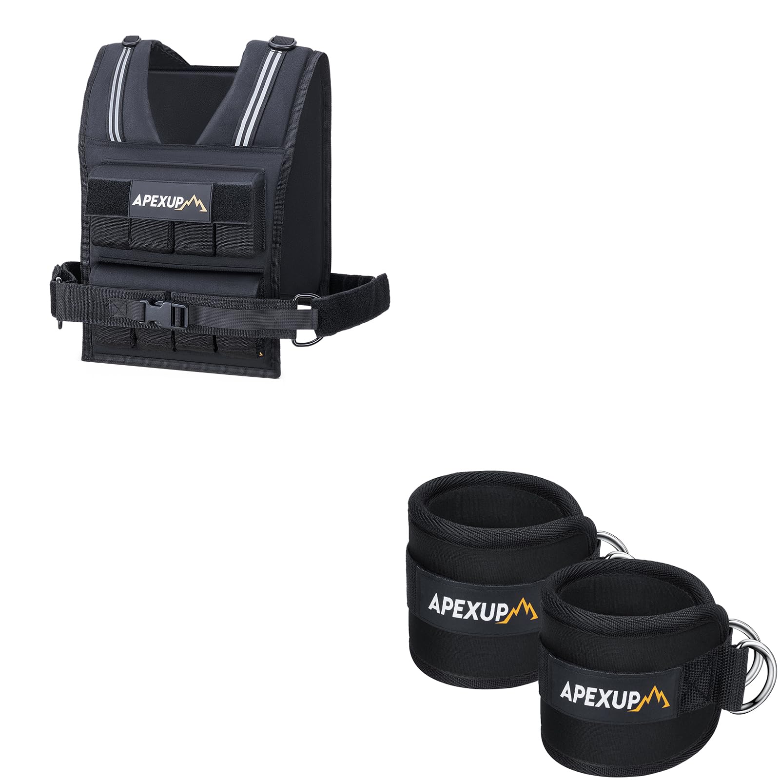 APEXUP Adjustable Weighted Vest 40lbs Ankle Strap for Cable Machine Pair