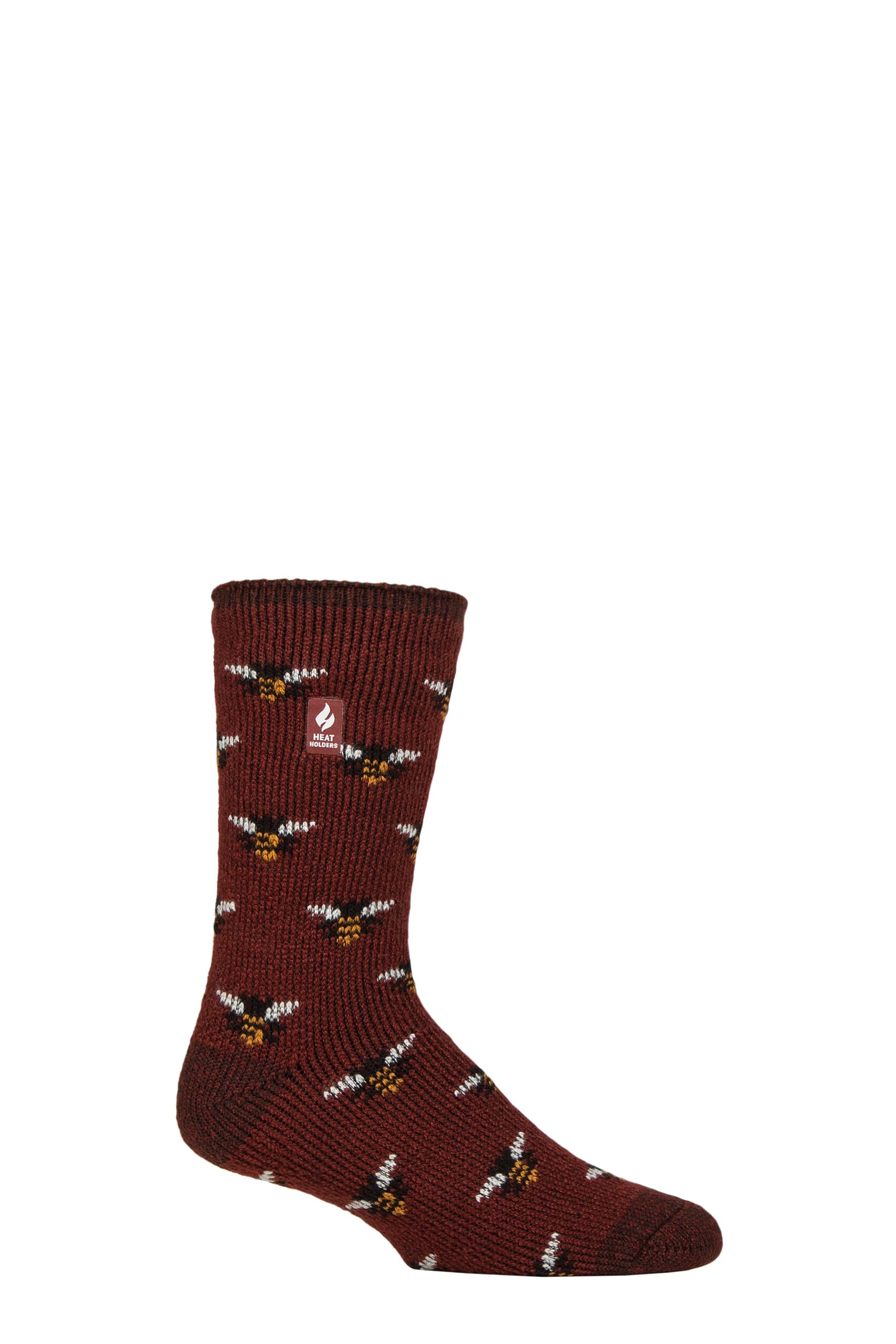 HEAT HOLDERS SOCKSHOP Mens 2.3 TOG Patterned and Plain Thermal Socks Pack of 1 (UK, Numeric, 6, 11, Regular, Regular, Bees)