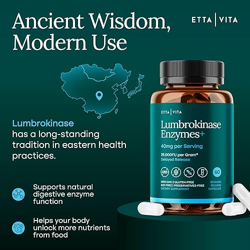 Miniatura 8 de Potente suplemento de lumbroquinasa 40 mg/porción (actividad máxima - 800,000 unidades) - Cápsulas de enzimas lumbroquinasa para apoyo energético,